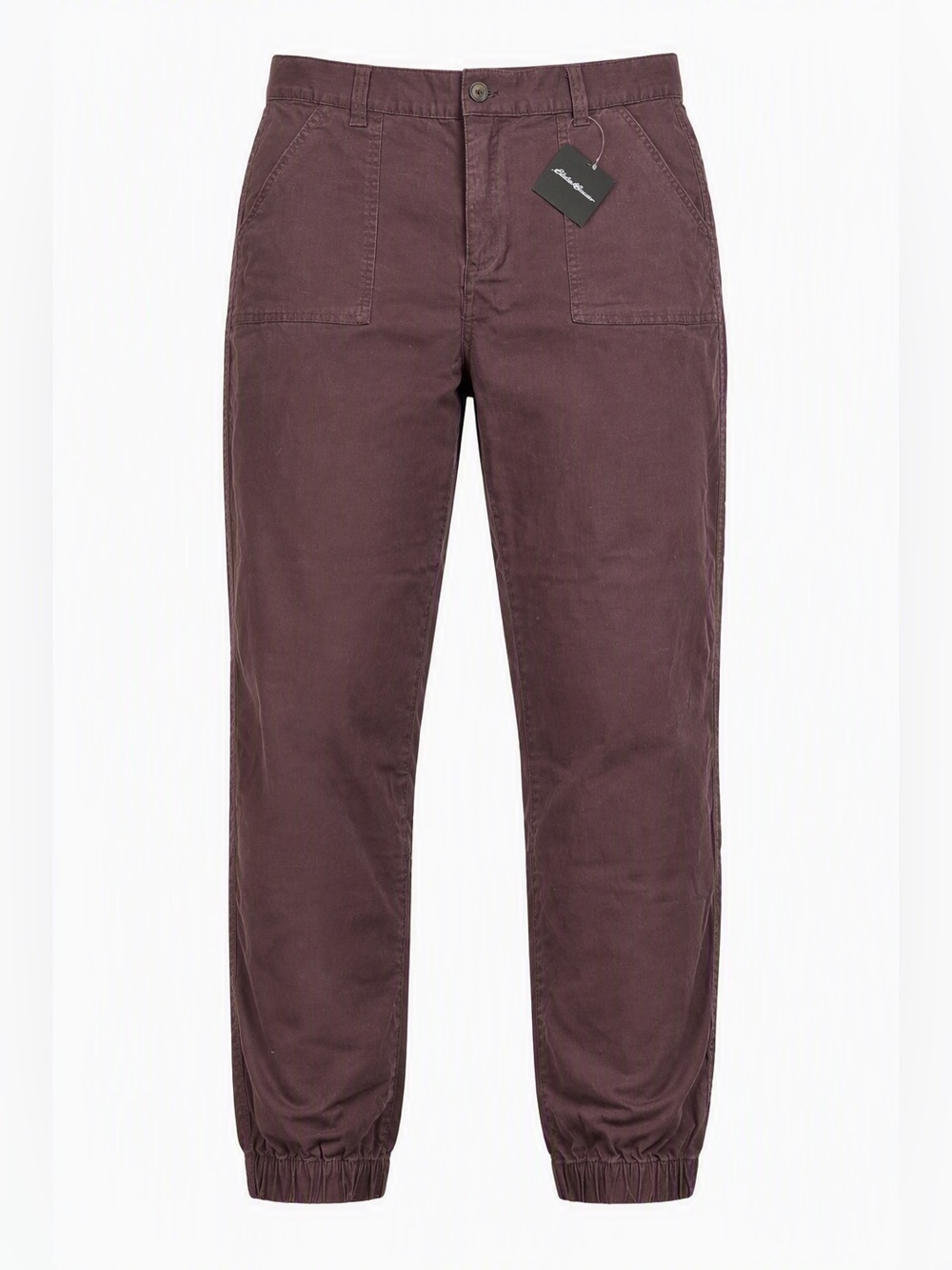 NWT sz 10 Eddie Bauer Women's Deep Plum Pull-On Crop Track Pants